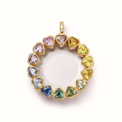 Ins Style Glass Box Pendant Necklace for Women | Heart & Zircon Flower Sun Diamond Collarbone Chain - box 2