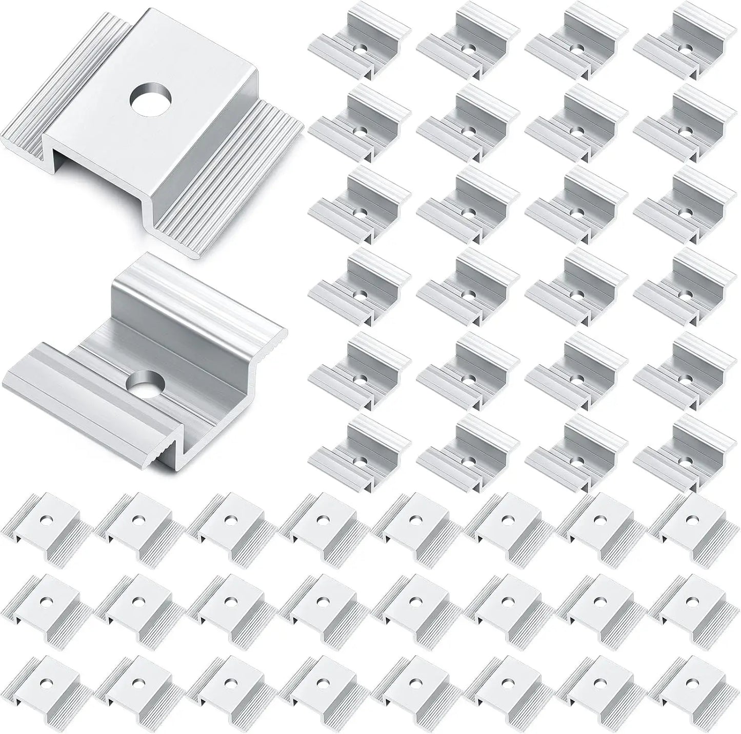48/24/12pcs Solar Panel Mid Clamps Photovoltaic Panel Bracket PV Panel Mid Clamp Aluminum Solar Clips For Fixed 35-50mm Frame
