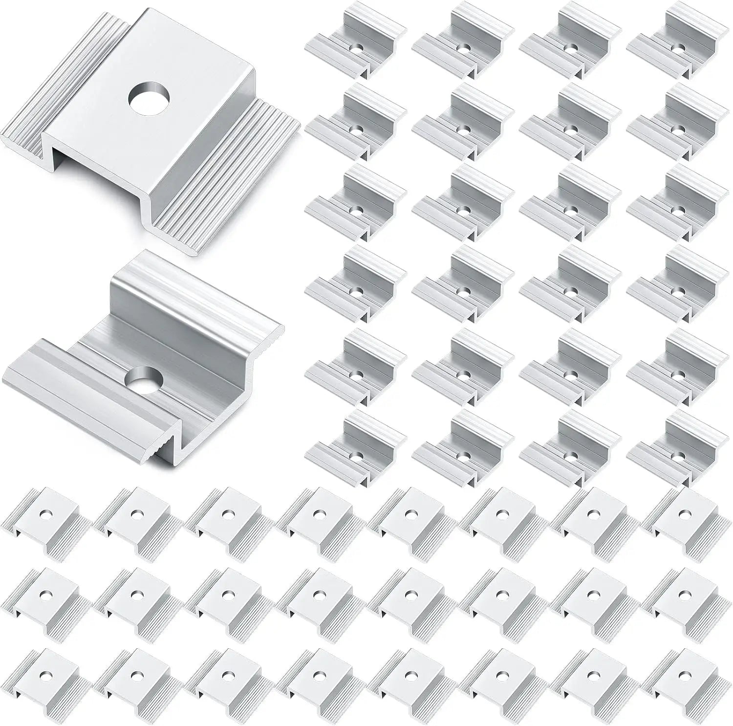48/24/12pcs Solar Panel Mid Clamps Photovoltaic Panel Bracket PV Panel Mid Clamp Aluminum Solar Clips For Fixed 35-50mm Frame