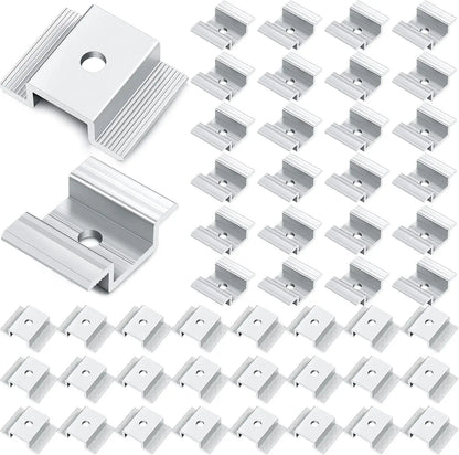 48/24/12pcs Solar Panel Mid Clamps Photovoltaic Panel Bracket PV Panel Mid Clamp Aluminum Solar Clips For Fixed 35-50mm Frame