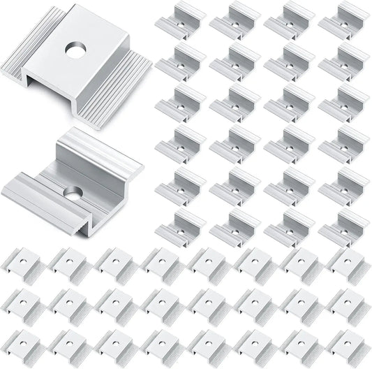 48/24/12pcs Solar Panel Mid Clamps Photovoltaic Panel Bracket PV Panel Mid Clamp Aluminum Solar Clips For Fixed 35-50mm Frame