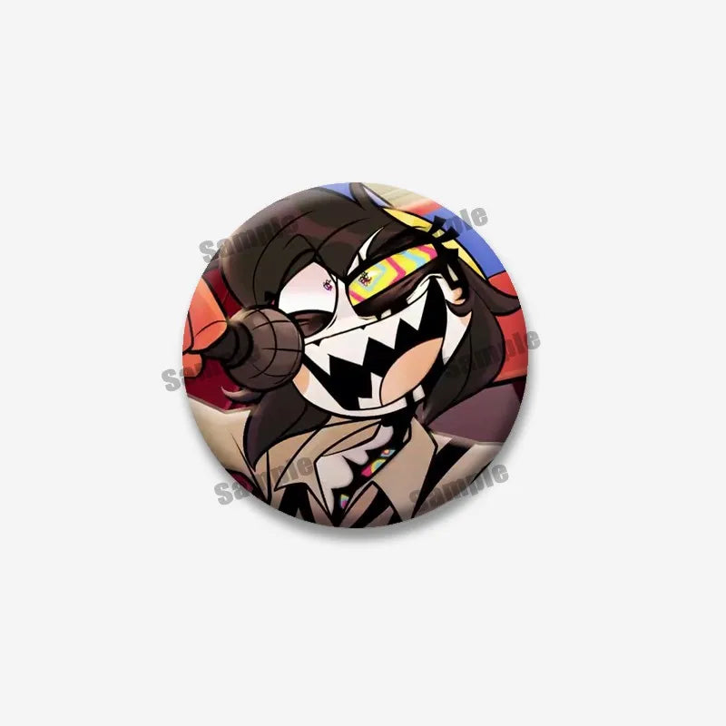 Creative Funny P-Pomni Enamel Pins Cute Cartoon Character Round Brooch DIY Backpack Jacket Collar Badge Jewelry Gifts for Fri