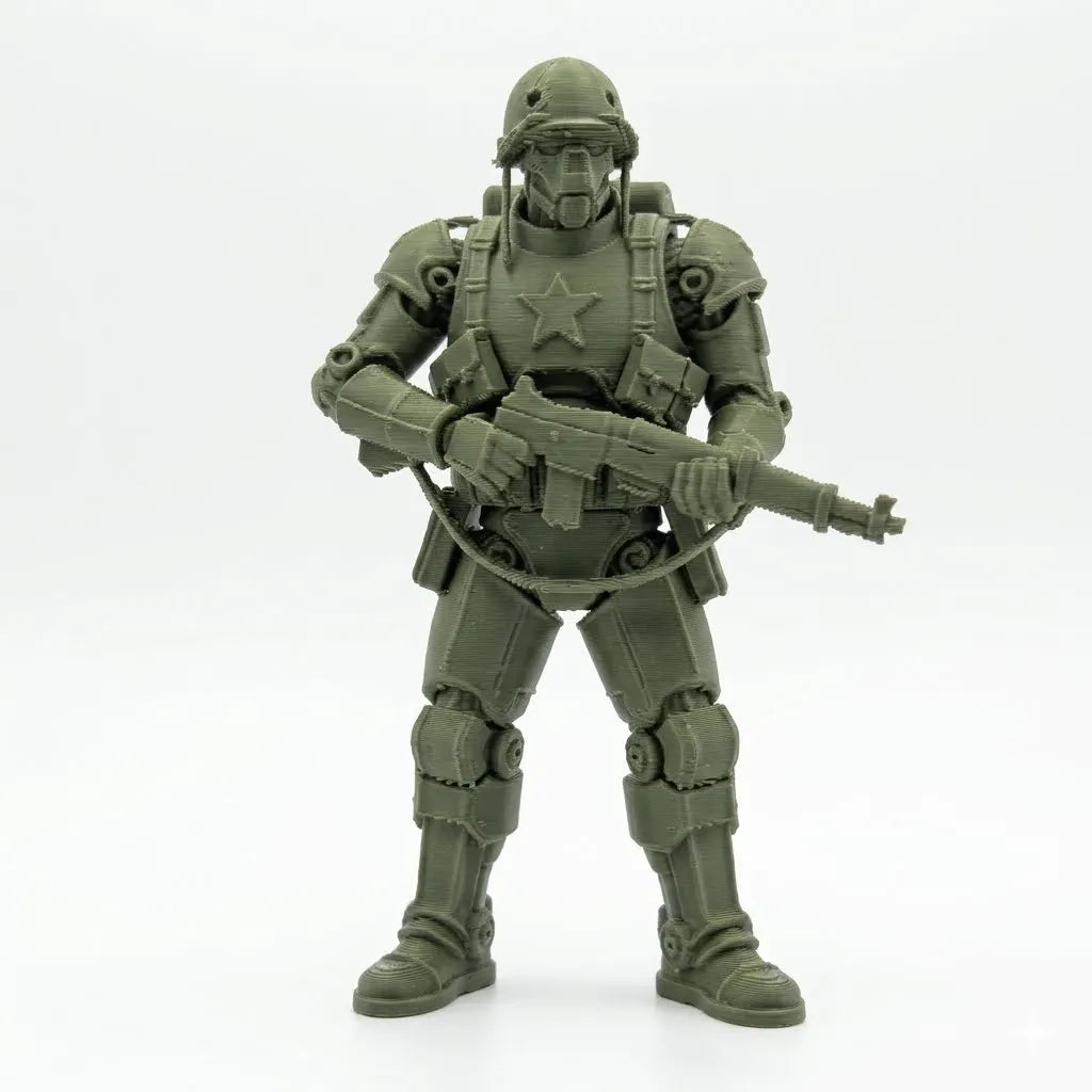 Military Soldier Model - Plastic Army Statue with Uniform, Suitable for Desktop, Bookshelf, or Collection - Decorative