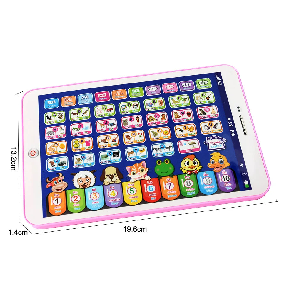 Spanish Alphabet Child Tablet Point Read Touch Enable Laptop Compluter Educational Toys Play Mobel Details for Children's Gif