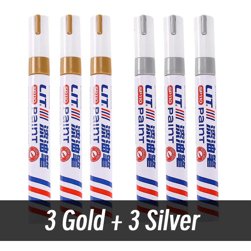3mm 10p Colorful 8 Colors Permanent Paint Marker Waterproof White Markers tire tread rubber fabric Paint metal Paint Marker P