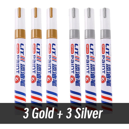 3mm 10p Colorful 8 Colors Permanent Paint Marker Waterproof White Markers tire tread rubber fabric Paint metal Paint Marker P