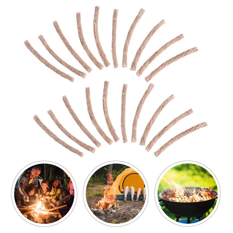 10Pcs Survival Wick Hemp Cord Camping Lighter Hemp Fire Starters Outdoor Wick Camping Ropes Survival Tools