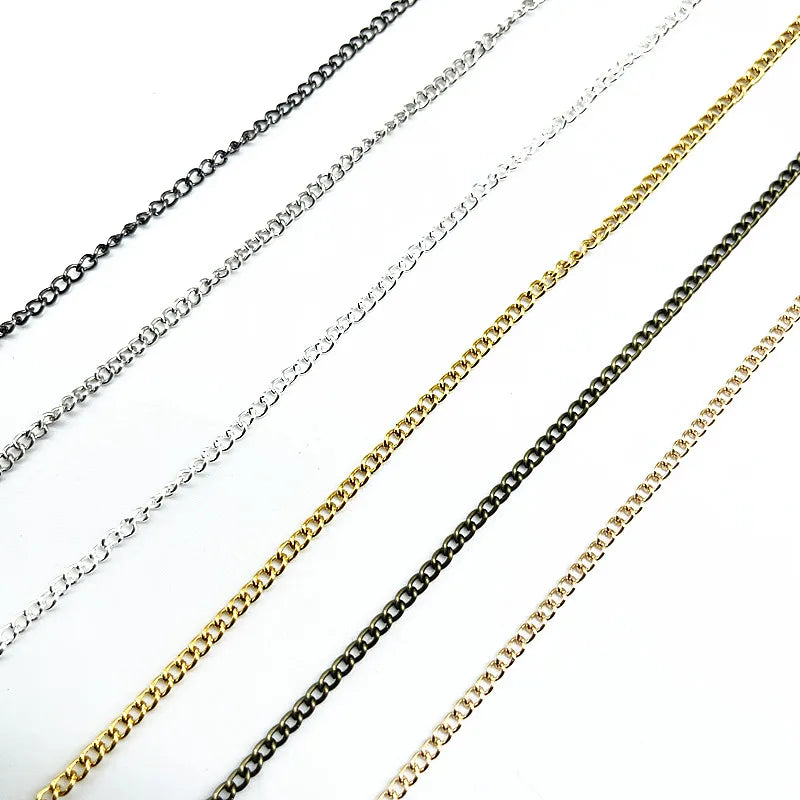 2yards Golded/silvered/Bronze/Black Plated Necklace Chain for Jewelry Making Findings DIY Necklace Chains Materials Handmade