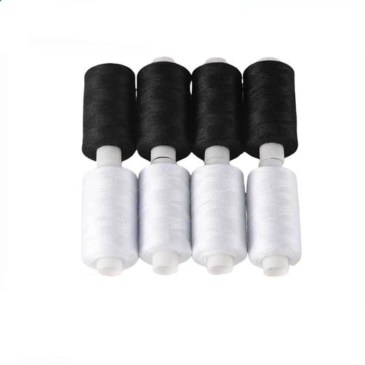 2Pcs 500 Yards Sewing Thread Polyester Thread Set Strong And Durable Black White Sewing Threads For Hand Machines Stitching