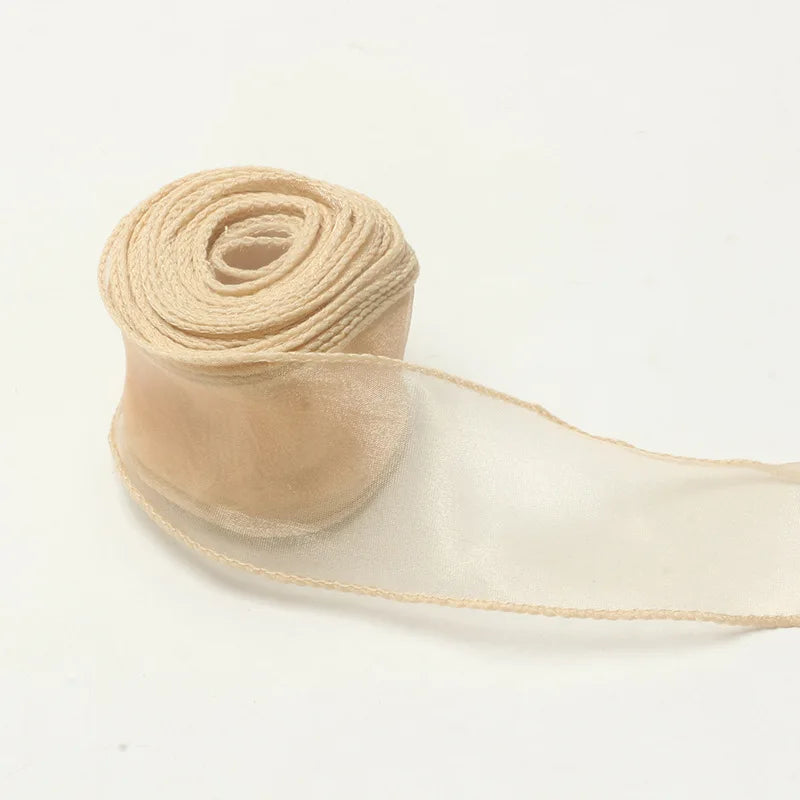 10Yards Fishtail Chiffon Ribbon Wavy Edged Organza Ribbon For DIY Crafts Bouquet Gift Wrapping Wedding Decoration Sewing Acce