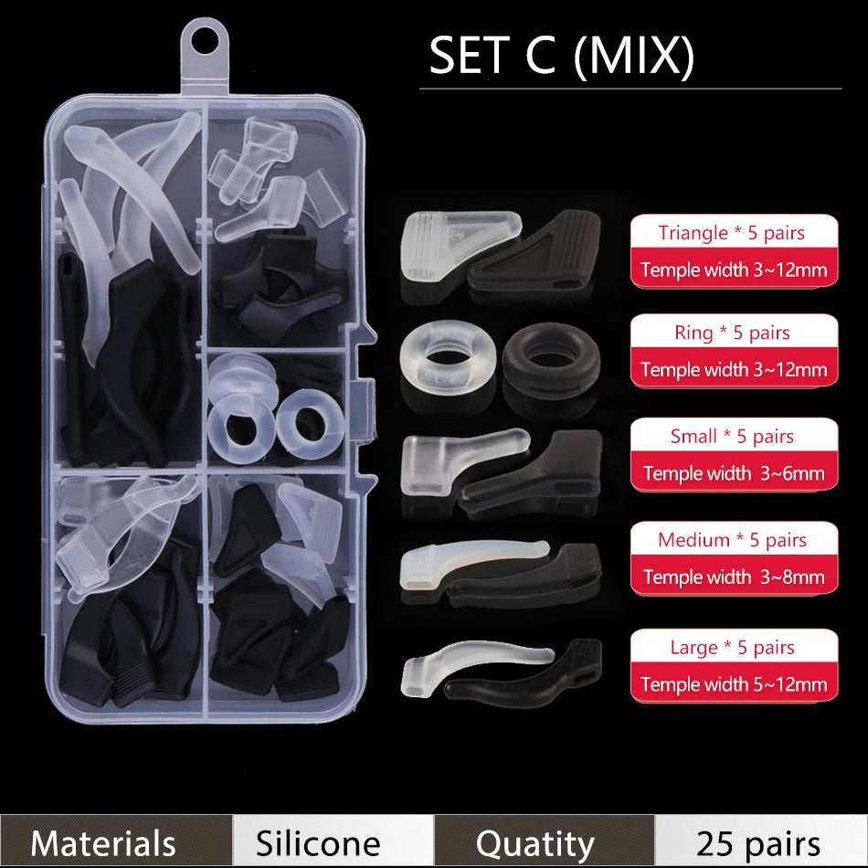 Ear Grip Hooks Anti-slip Holder Glasses Sunglasses Silicone Ear Hook Set For Eyeglasses Eyewear Accessories