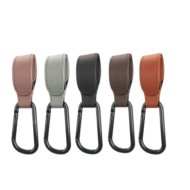 Baby Stroller Hook Fashion PU Leather Adjustable Pram Hook Cart Organizer Diaper Bag Hanger Children Boy Girl Travel Accessor