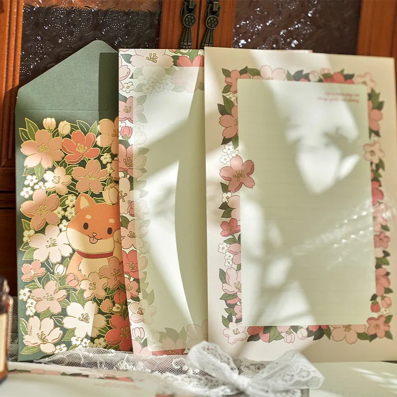 6 letter paper +3 envelopes Set Planner Stationery Supplies Message blessing letterhead