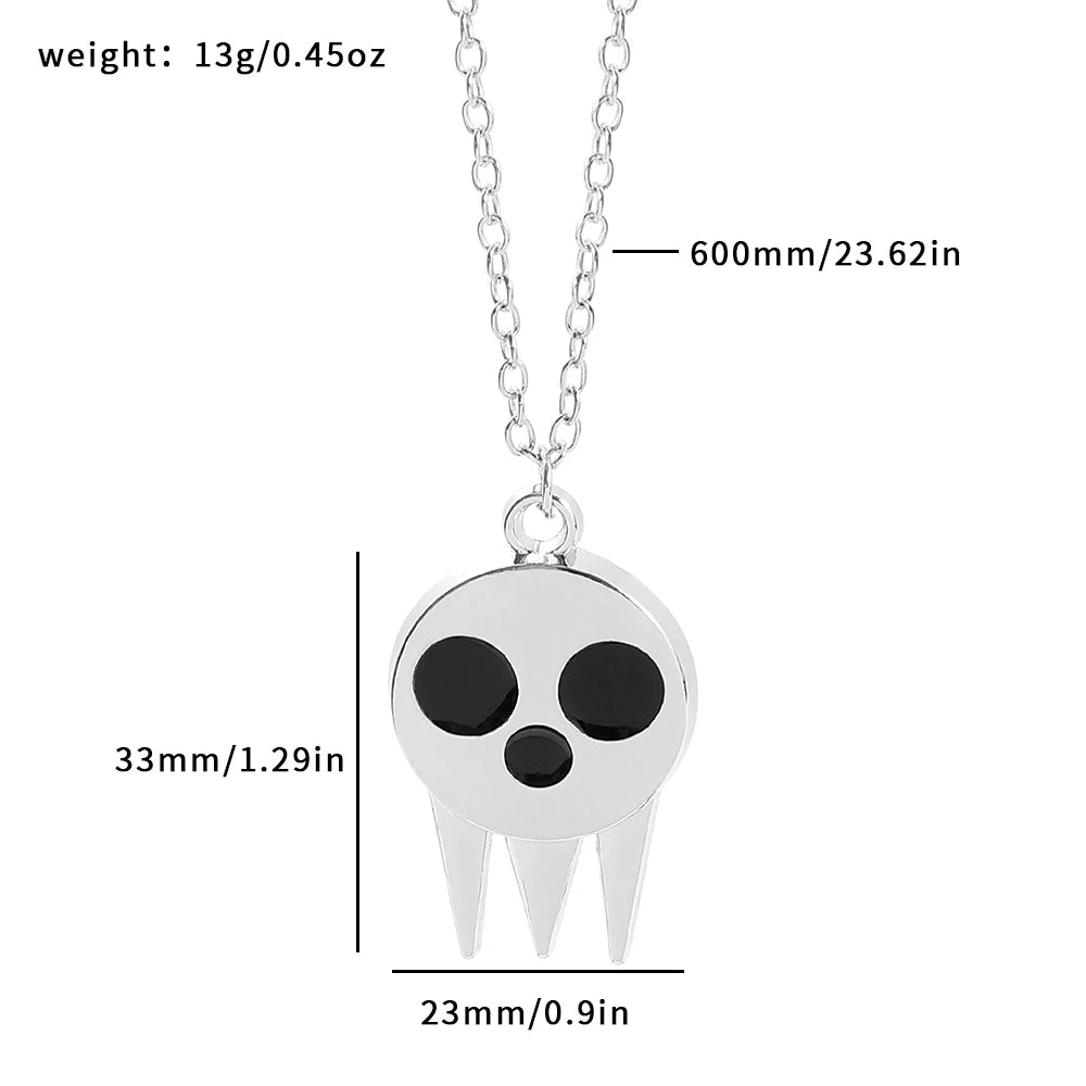 Comic Peripherals SOUL EATER Death the Kid the Same Skull Necklace Horror Style Souvenir Props Jewelry Necklace Gift for Fans