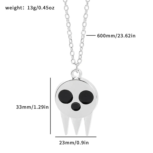 Comic Peripherals SOUL EATER Death the Kid the Same Skull Necklace Horror Style Souvenir Props Jewelry Necklace Gift for Fans