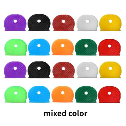 10pcs 24pcs 32pcs Color Key Sleeve Mixed Color Soft Silicone Elastic Key Ring DIY Key Pendant Marking to Distinguish The Key