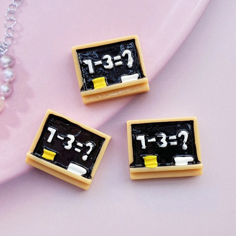 8pcs/Lot Hand Painted Kawaii Resin Mixed Mini Stationery Flatback Cabochons For Hair Bow Centers DIY Scrapbooking Decor D40 -