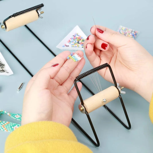 Weaving Beading Loom Easy-to-Use DIY Tool with Elastic Band Charm Czech Glass Beads Needle for Bracelet Necklace Jewelry Maki