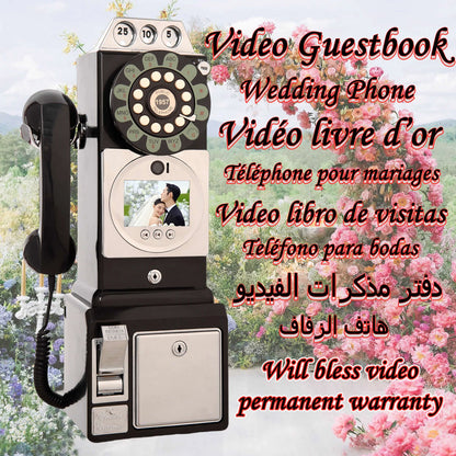 Retro Audio Video Guestbook Wedding Video Message Telephone Guest Video Signature Register Birthday Party Blessing Video Reco