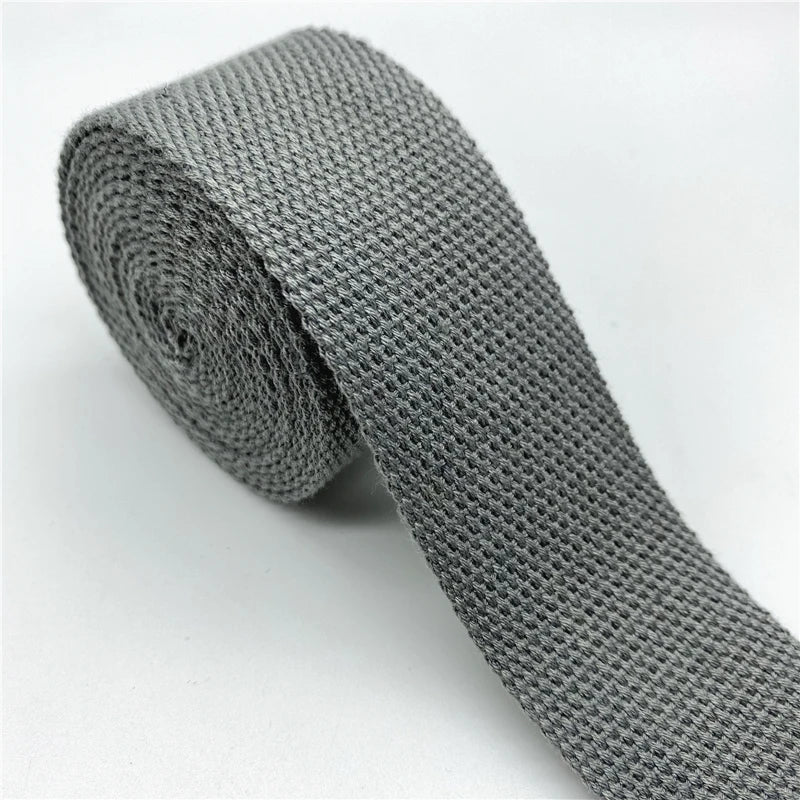 25mm 30mm 38mm 2yards Cotton Webbing Strap Canvas Cotton Ribbon For Knapsack Strapping Bags Crafts DIY Belt Bag Dog Accessori