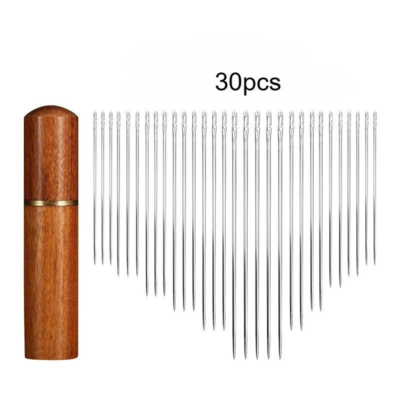 30pcs/set Blind Needle Home Elderly Needle-side Hole Household Stainless Steel Tail Sewing Needles DIY Apparel Accessories - 