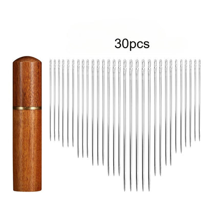 30pcs/set Blind Needle Home Elderly Needle-side Hole Household Stainless Steel Tail Sewing Needles DIY Apparel Accessories - 