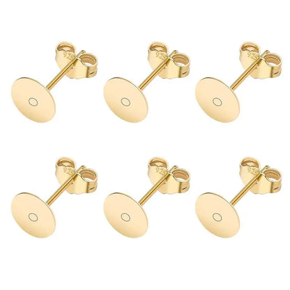50pcs/lot 925 Silver Plated Blank Post Earring Studs Base Pin With Earring Plug Findings Ear Back DIY Jewelry Making Accessor