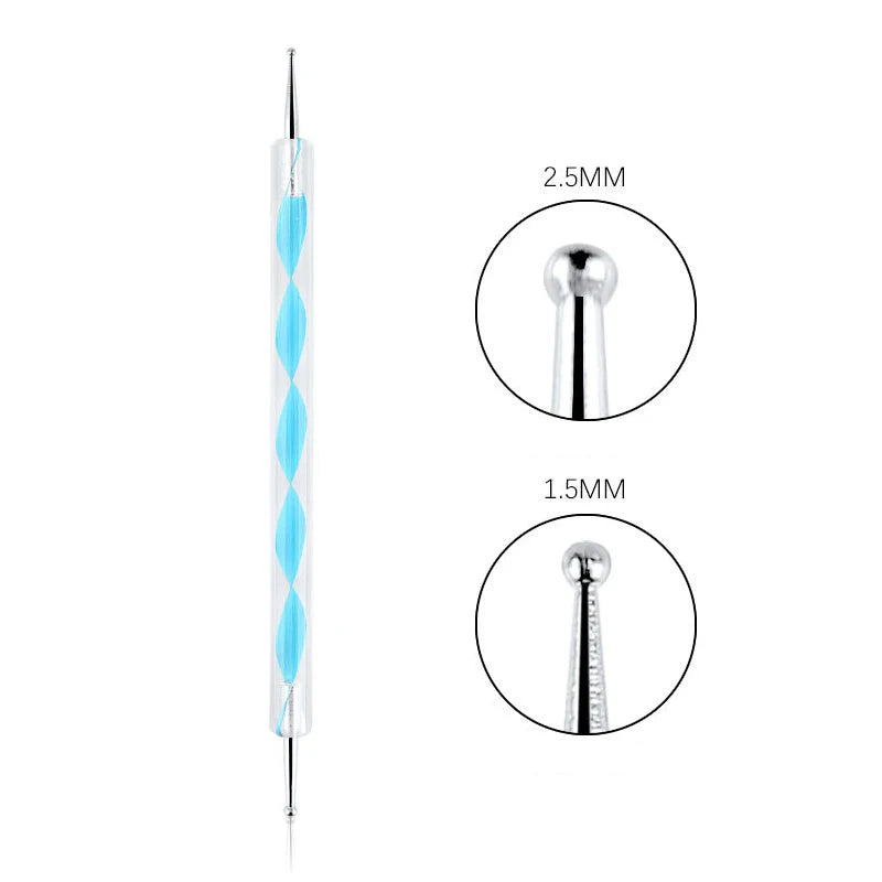 Nail Art Dotting Pen, Spiral Rod Hook Pen, Drawing Painting Marbleizing DIY Manicure tools - Blue