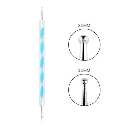 Nail Art Dotting Pen, Spiral Rod Hook Pen, Drawing Painting Marbleizing DIY Manicure tools - Blue