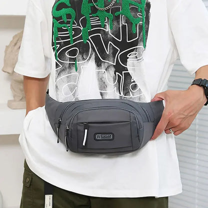 Men Canvas Fit Waistpack Mobile Fanny Waist Packs Men's Sports Outdoor Leisure Running Anti Theft Ultra Thin Invisible Waist 