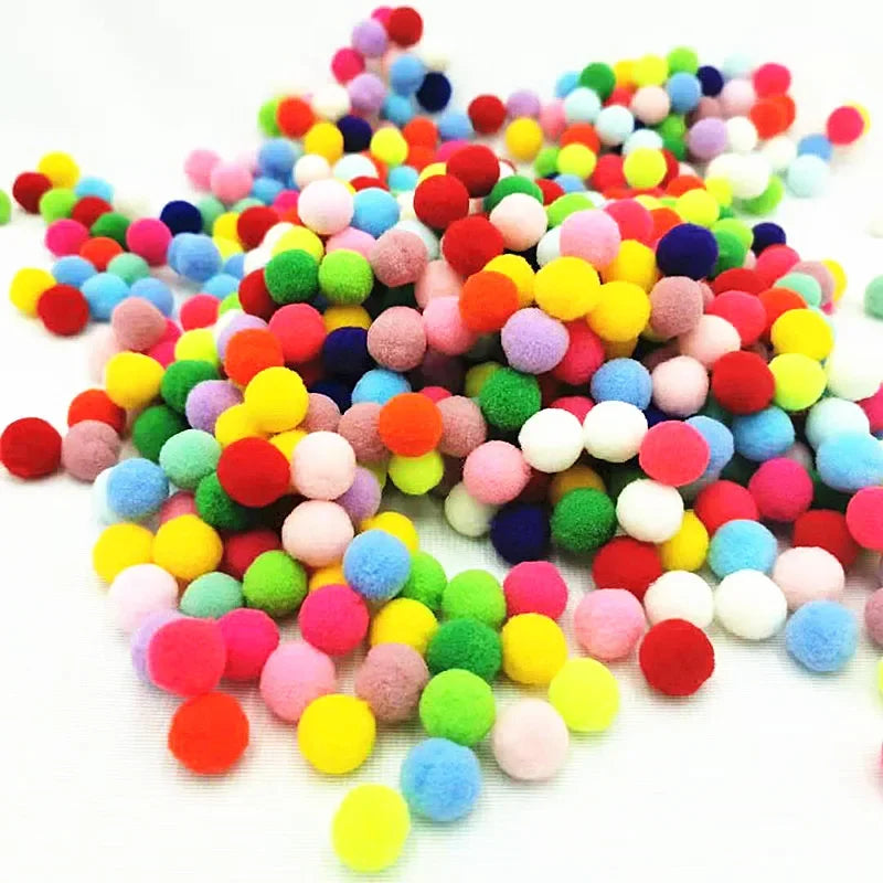 Kids DIY Pompoms Toy Craft Supplies Mini Fluffy Pompon 10/15/20/25mm Pom Poms Christmas Home Decoration Accessories 100pcs/50