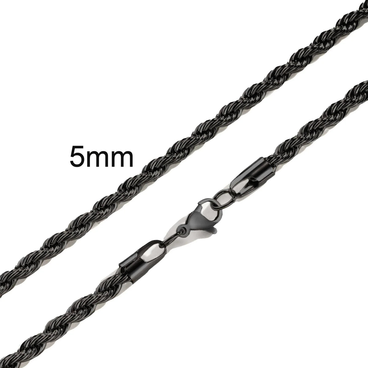 Punk Vintage Rope Chain Necklace for Men Women,Gold Color Stainless Steel Braided Twisted Chain,Hip Hop Casual Jewelry