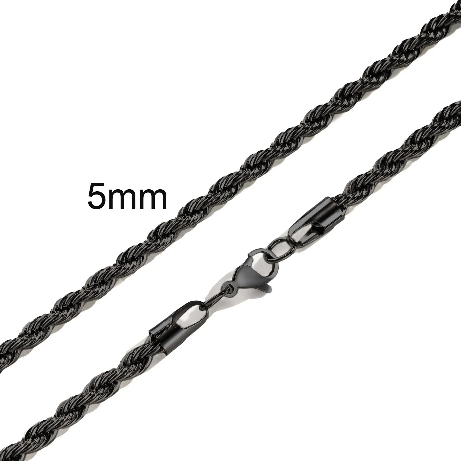 Punk Vintage Rope Chain Necklace for Men Women,Gold Color Stainless Steel Braided Twisted Chain,Hip Hop Casual Jewelry