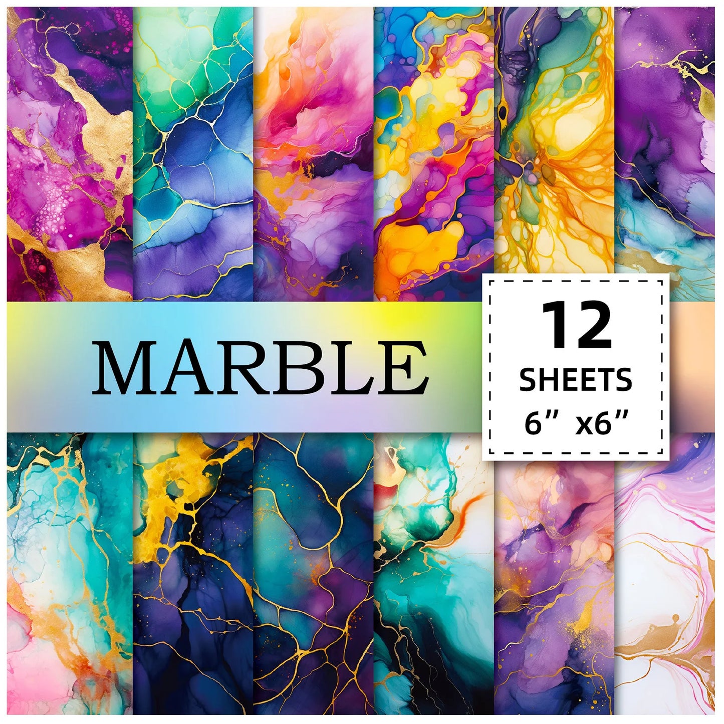 12 Sheet Scrapbooking Paper 15x15cm, Christmas Journal Planner Paper Pad Cardstock Backgrounds Card for DIY Art Craft Decorat