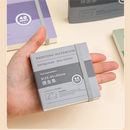 40 Sheets Portable Drawing Sketchbook Thick White Cardboard Mini Graphite Art Book for Watercolor Painting