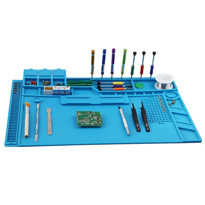 Soldering Station Mat Silicone Work Mat Heat Resistant 932°F Anti-Static