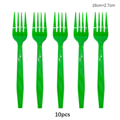 Disposable Knife Fork Spoon Cutlery Set Pink Blue Disposable Tableware Birthday Party Decorations Wedding Baby Shower Supplie