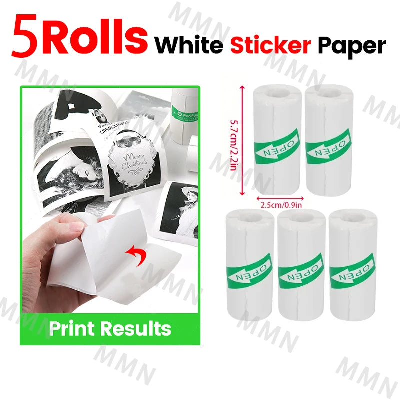 MINI Print Portable Thermal Printer Photo Pocket Thermal Label Printer 58mm Printing Wireless Bluetooth Android IOS - Sticker