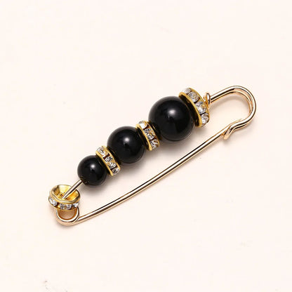 Women New Cute Imitation Pearl Rhinestone Brooch Anti-lighting Skirt Waist Pin Fashion Jewelry Accessories Gifts - 5.8CM 2204