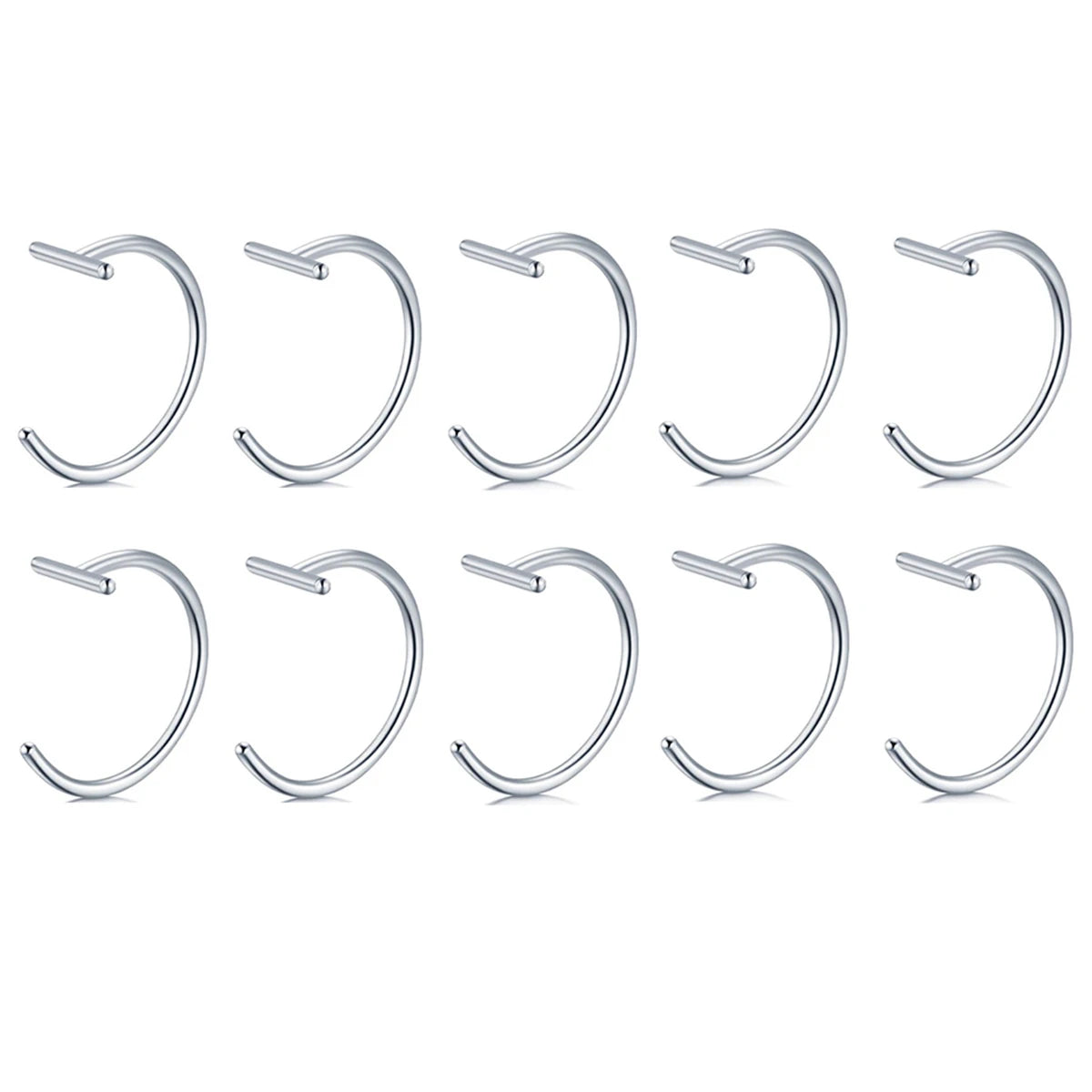 18G Clip-On Fake Lip Ring Stainless Steel Hypoallergenic Punk Non Piercing Lip Hoop 18K Gold Plated Cartilage Conch Cuff Earr