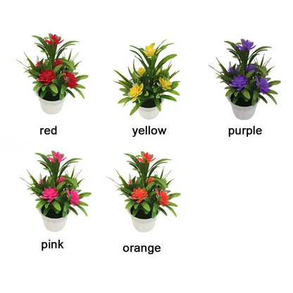Artificial Flowers Plant Pot Simulate Fake Plastic Flowers Home Office Decor Gift Desktop Bonsai Wedding Party Balcony Orname