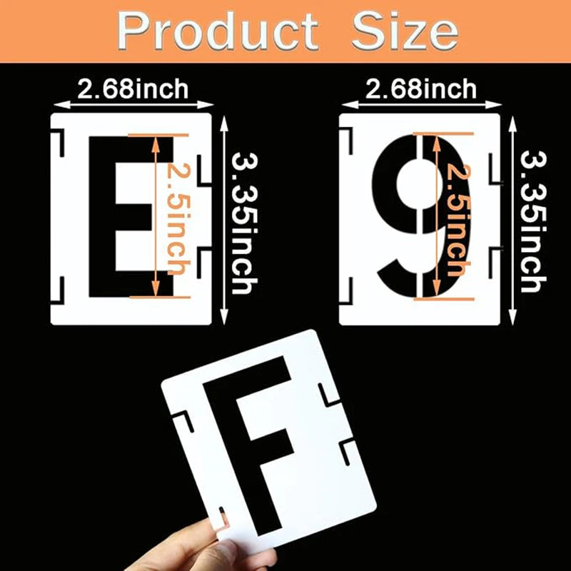 42 pieces of letter hollow templates, reusable artistic fonts, coloring, spray painting. Suitable for walls, wood, rock fabri