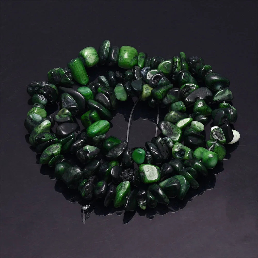 16 inch Natural Stone Beads Chips Beads 5-8mm Irregular Crystal Agate Gravel Beads Diy Bracelet For Jewelly HK058 - Green Cor