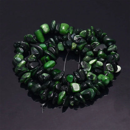 16 inch Natural Stone Beads Chips Beads 5-8mm Irregular Crystal Agate Gravel Beads Diy Bracelet For Jewelly HK058 - Green Cor