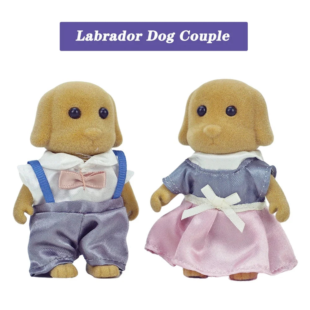 Forest Animal Family 1_12 Dollhouse Accessories Mini_yythk - Labrador couple
