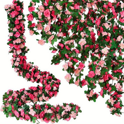 250CM Artificial Rose Flowers for Wedding Home Room Decoration Autumn Garden Outdoor Arch Christmas Rattan DIY Fake Plants Vi