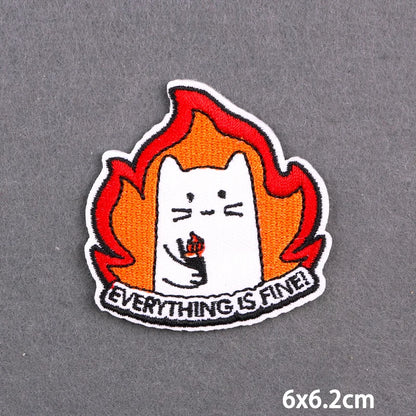 Warning Letters Embroidery Patches For Jeans Good Vibes Iron On Patch Thermoadhesive Patches For Clothes Applique Stickes Log