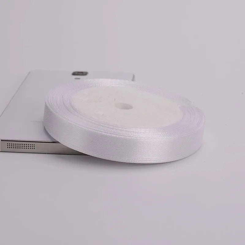 (25yards/roll)6mm-75mm White Silk Satin Ribbons Wedding Decorative Ribbon Gift Wrapping DIY Handmade Materials 9 Size