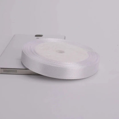 (25yards/roll)6mm-75mm White Silk Satin Ribbons Wedding Decorative Ribbon Gift Wrapping DIY Handmade Materials 9 Size