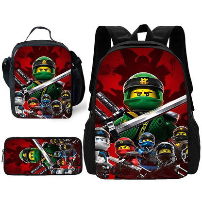 Child School Cool Game NinjagoS-Backpack with Lunch Bags ,Pencil Bags ,School Bags for Boys Girls Best Gift - TZ-46X23A4